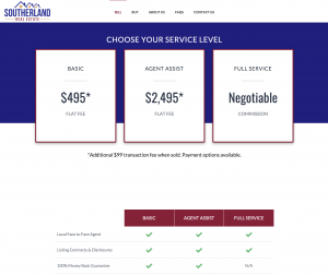 screenshot of flat fee mls services